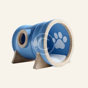 Blue paw print tunnel bed